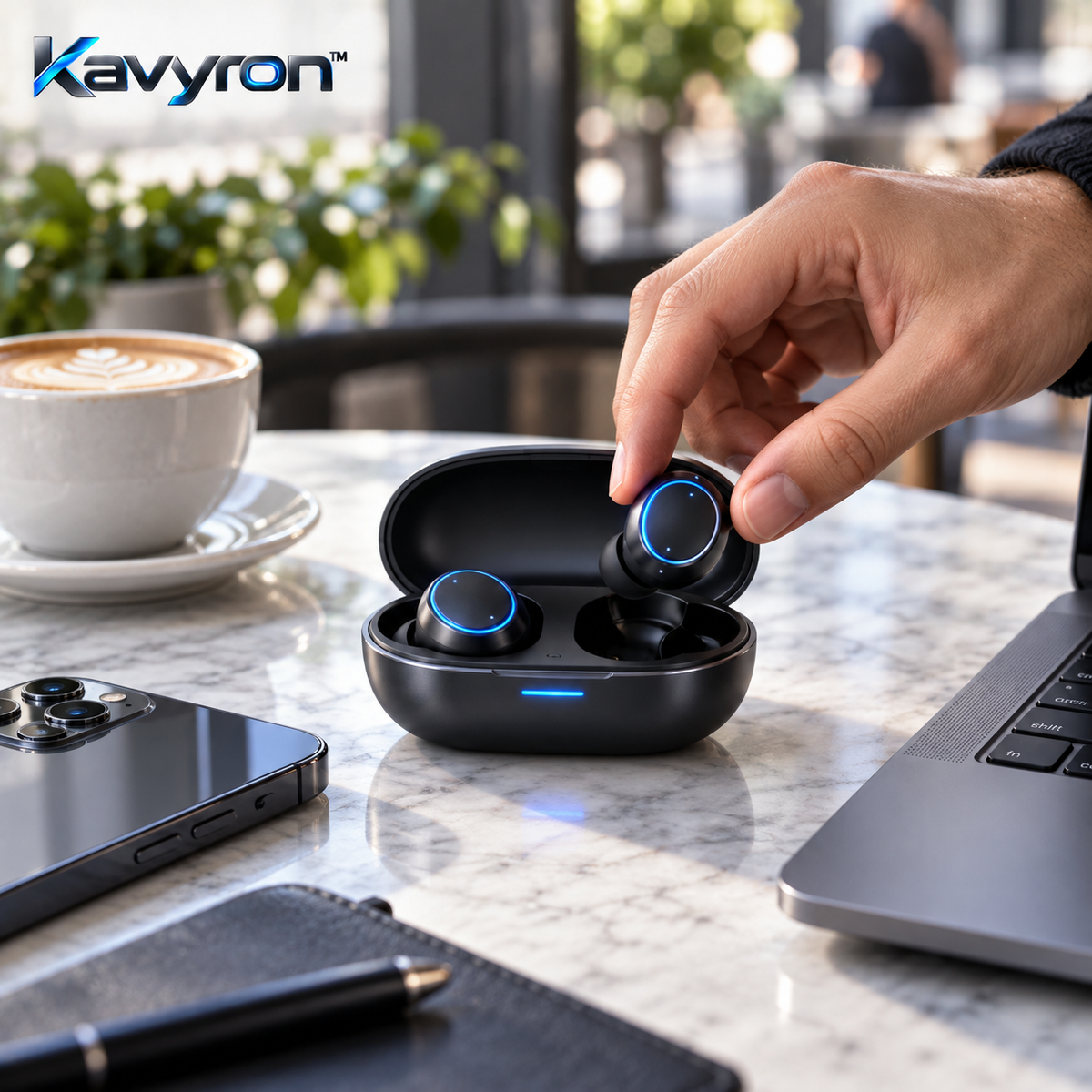 Kavyron™ AeroPulse True Wireless Earbuds with Charging Case