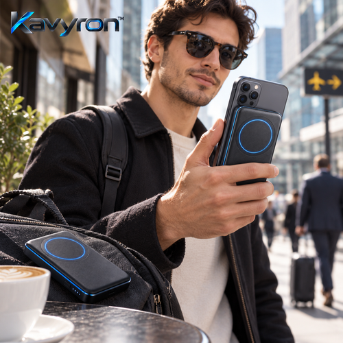 Kavyron™ MagFlow Slim Magnetic Wireless Power Bank