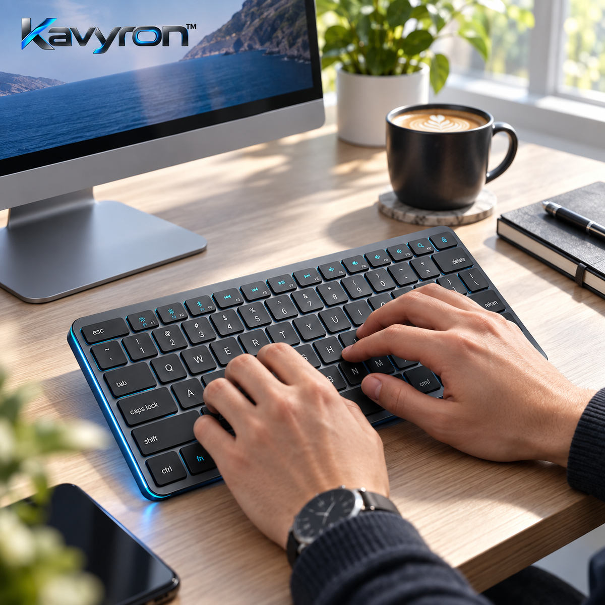 Kavyron™ SlimType Compact Wireless Keyboard