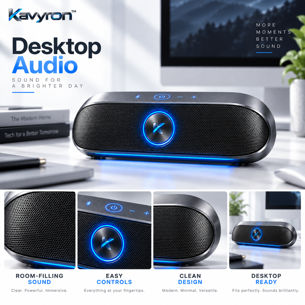 Kavyron™ ArcBeat Modern Desktop Bluetooth Speaker