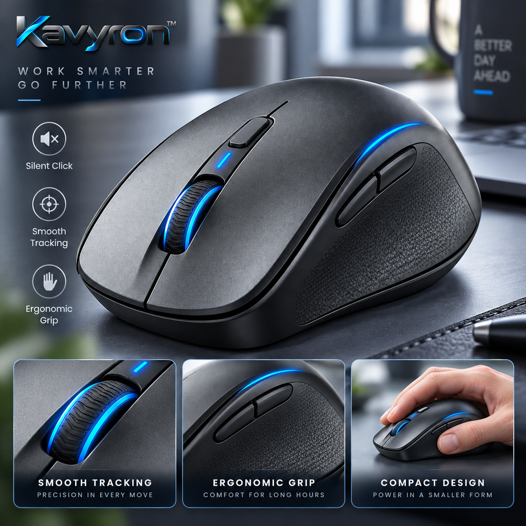 Kavyron™ GlidePro Ergonomic Wireless Mouse
