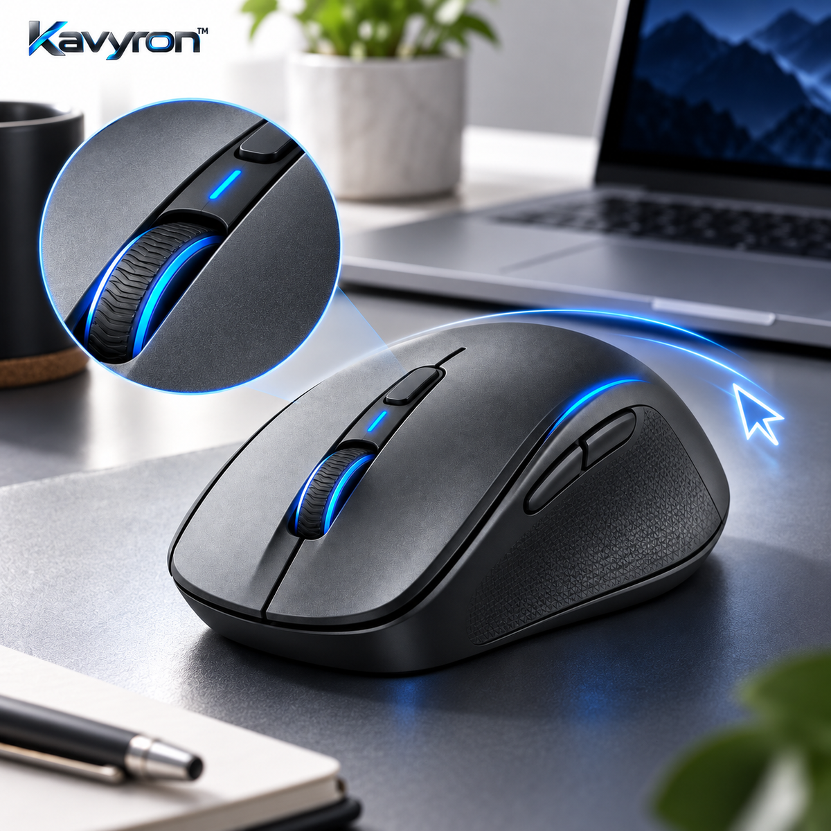 Kavyron™ GlidePro Ergonomic Wireless Mouse
