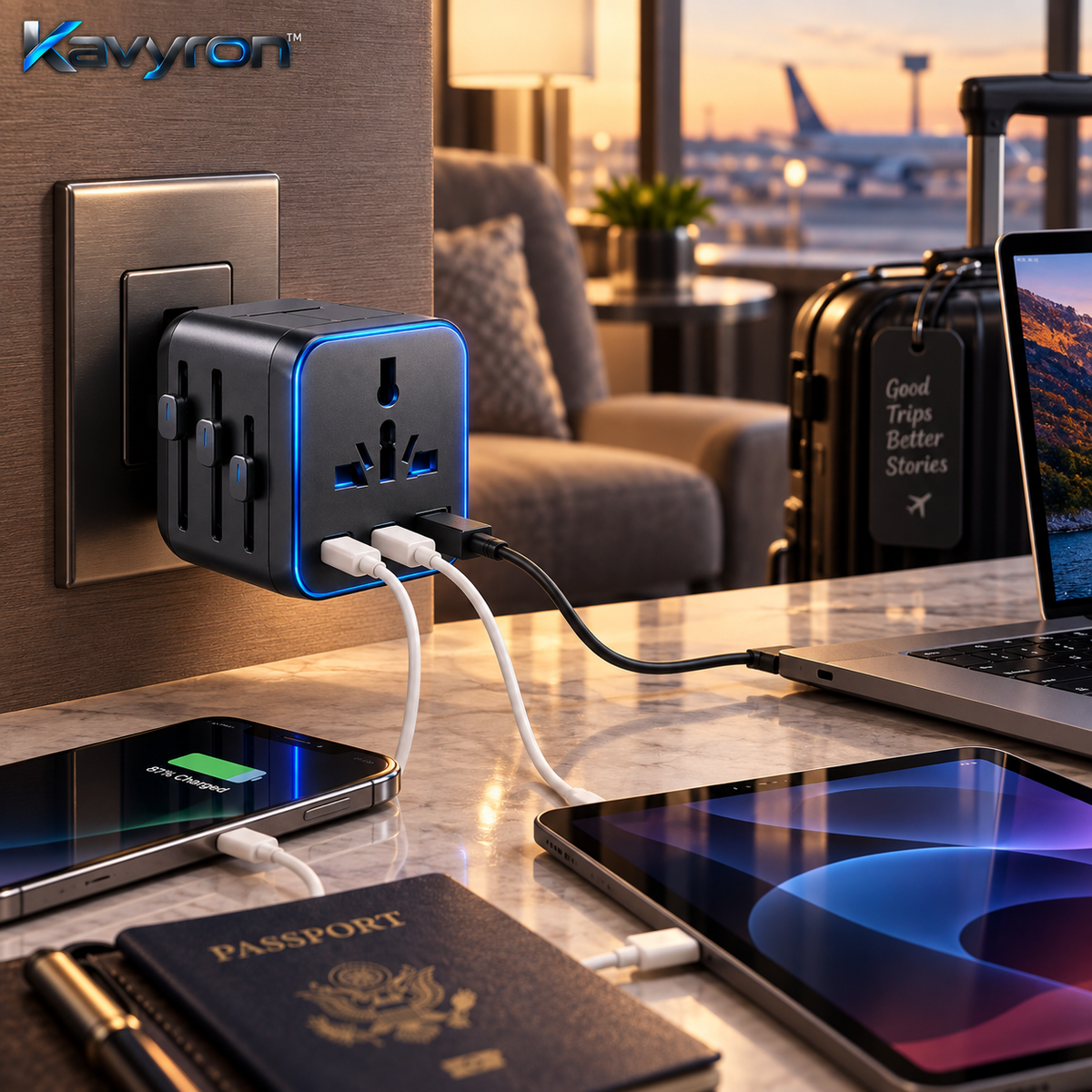 Kavyron™ Universal Travel Power Adapter