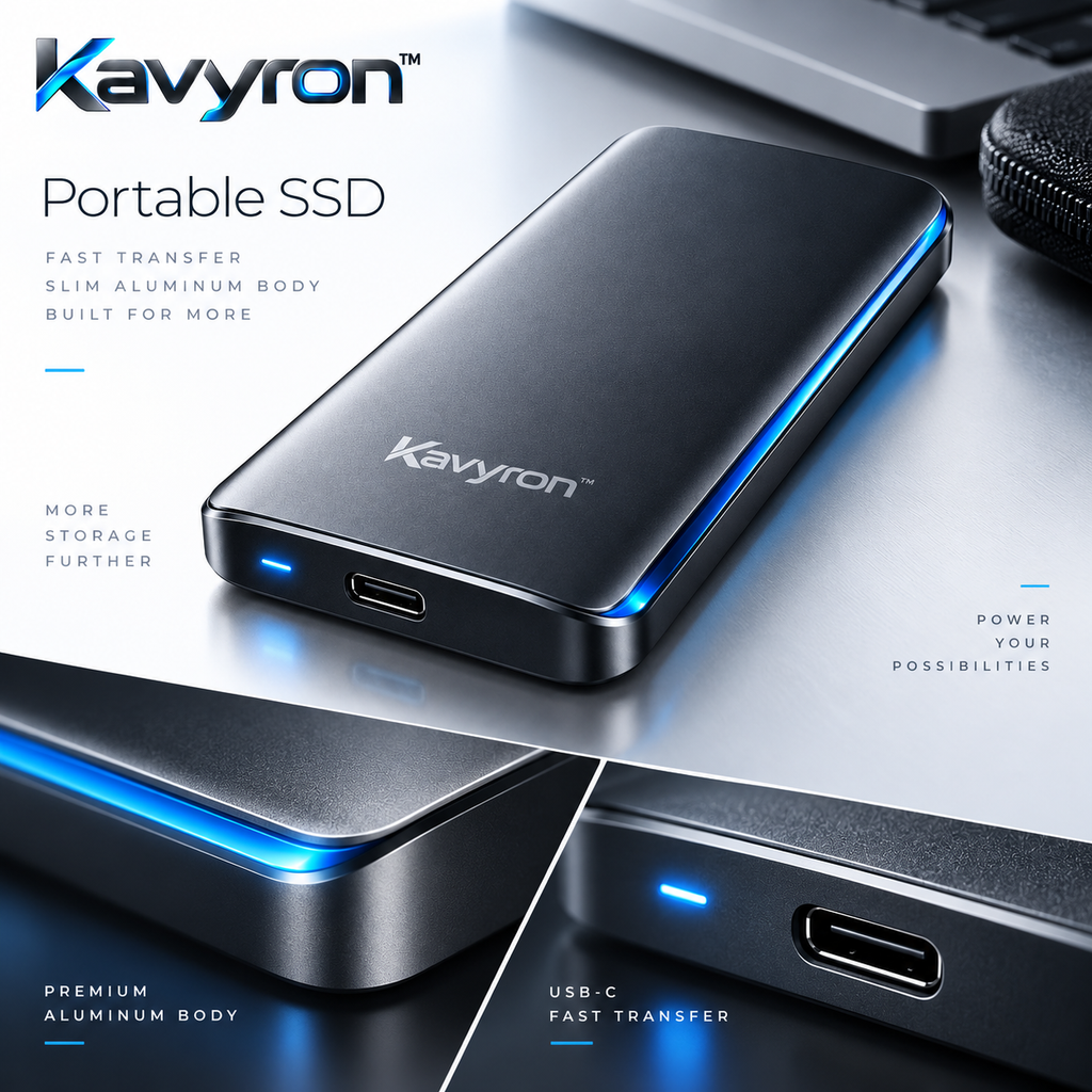 Kavyron™ Slim Portable USB-C SSD