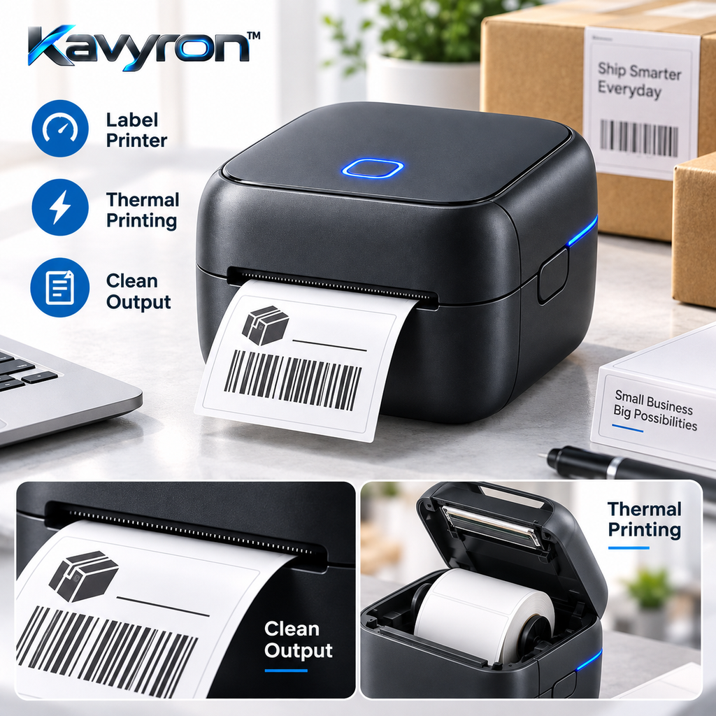 Kavyron™ Compact Thermal Label Printer