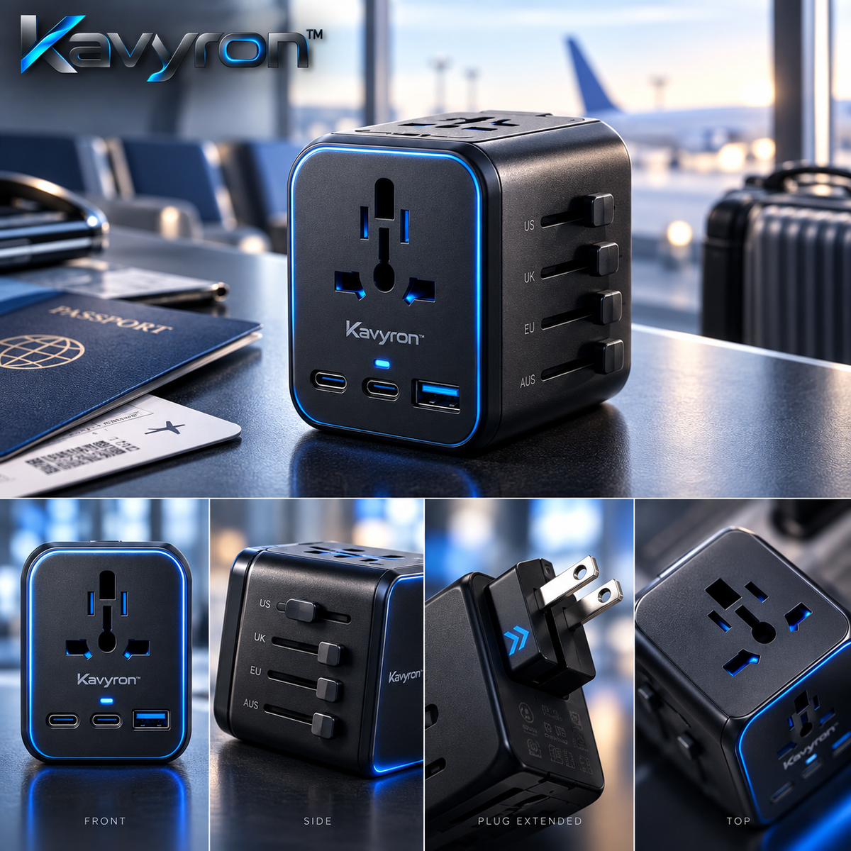 Kavyron™ Universal Travel Power Adapter